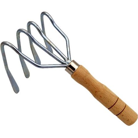 Muschelrechen mit 4 Zinken Handrechen aus Stahl Muscheln finden Rutschfester Holzgriff 27 cm Länge Nicht verfügbar (1/5)
