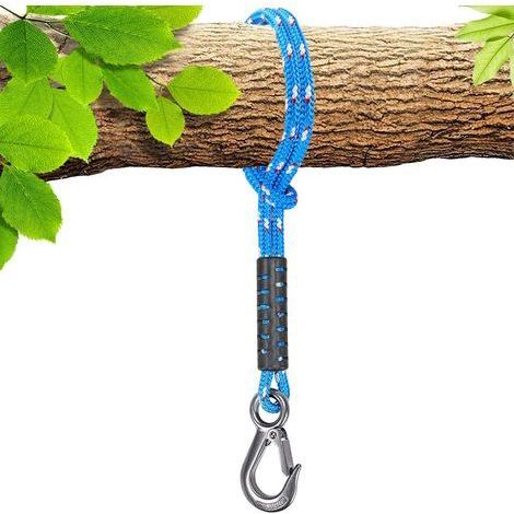 Corde d'escalade multifonctionnelle de 120 cm et mousqueton pour l'escalade sportive, l'alpinisme, la descente, résistante aux déchirures pour le camping en plein air, la randonnée et l'alpinisme (1/5)