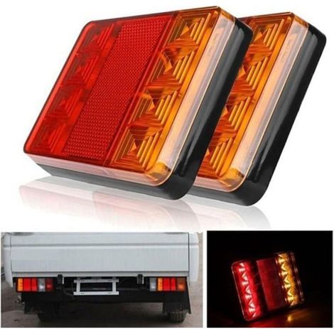 Éclairage LED 12V pour Remorque, 2 Pièces, Feux Arrières Multifonctions pour Tracteur, Camion, Remorque (1/4)