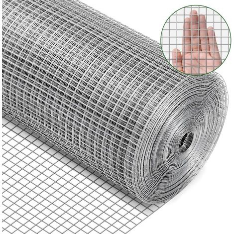 Starres Drahtgeflecht 91 cm x 15,24 m, verzinkt, quadratisch Hühnerdraht 12,7 mm, geschweißt Hühnerstallzaun Volierenzaun Dreifach verdrilltes Drahtgeflecht Geflügelzuchtnetz -A (1/4)