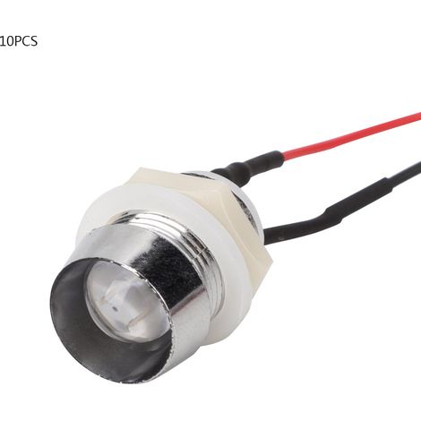 Led Indicateur 24v - Fil Pré Câblé 20cm - Support Métal 10mm - Pour Décoration Maison Et Voiture - Lot De 10 Pièces (1/5)