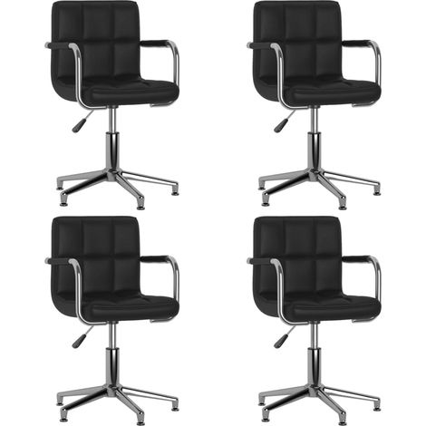 Chaises à manger pivotantes lot de 4 noir similicuir (1/3)