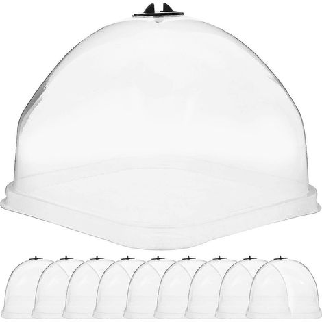 Lot de 10 dômes de protection contre l'humidité pour plantes, transparents, type cloche. (1/5)