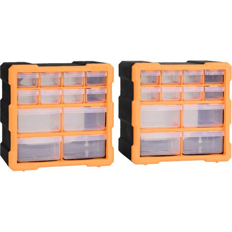Organiseur à tiroirs multiples, 2 pièces, 12 tiroirs, 26,5 x 16 x 26 cm
