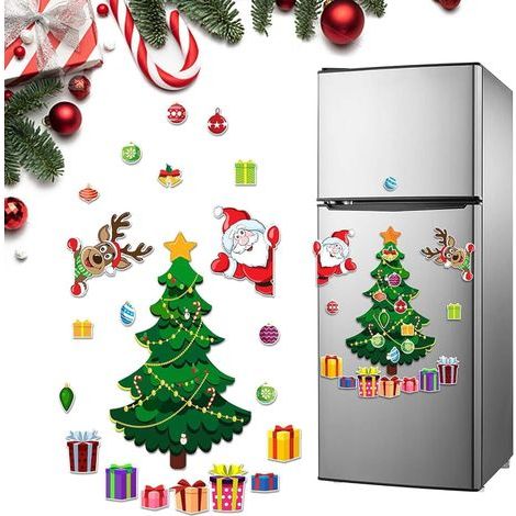 Ulisem Arbre de Noël pour les décorations de réfrigérateur, autocollants de vacances de rennes de Père Noël, décor magnétique à thème pour porte métallique de réfrigérateur pour la maison, bureau, déc (1/5)