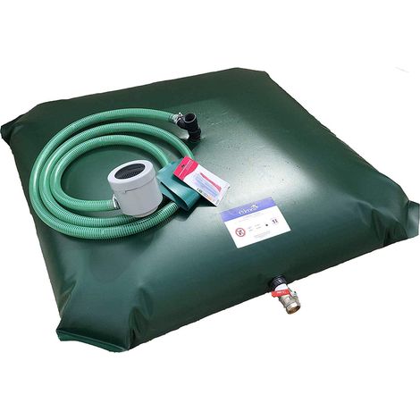 Récupérateur d'eau de pluie 200 litres – Citerne souple en toile PVC 900 g/m² – Dimensions 115 x 95 x 40 cm – Installation facile et étanchéité garantie – Edenea (1/5)