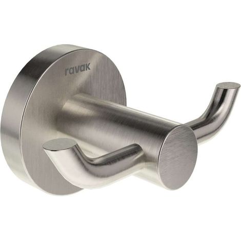 Ravak Kona - Gancho doble, acero inoxidable cepillado X07P1273 (1/3)