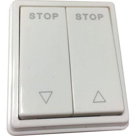 Slid'Up By Mantion – Interrupteur filaire 2 boutons en applique pour volet roulant – Montage en saillie – Couleur blanc – Dimensions 55mm x 65mm x 30mm