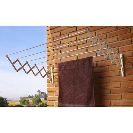 Tendedero pared 5 b. 120cm ext ac.ep. bl acordeon cuncial
