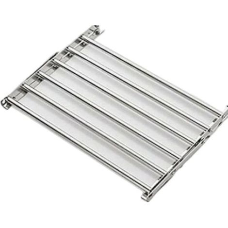 Sèche-linge pliable en acier inoxydable, gain de place, étendoir à linge repliable pour intérieur, balcon et salle de bain (1/4)