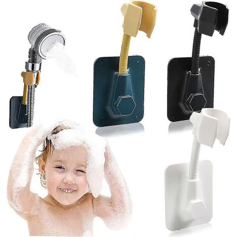 Wandmontierter Handbrausehalter, 3er-Set universeller Duschhalter, 360° drehbarer Duschkopfhalter, verstellbarer Duschkopfhalter ohne Bohren (1/5)