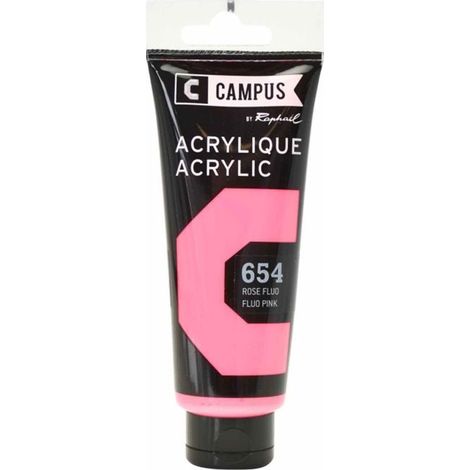Peinture acrylique 100 ml - Rose fluo n°654