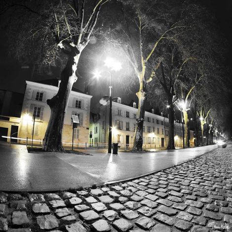 Tableau sur toile lampadaire quai du châtelet 45x45 cm - Impression sur Toile Murale Décorative - Image imprimée en HD sur Toile - Toile sur Châssis en Bois FSC - Fabriqué en France
