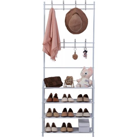 Herzberg appendiabiti da ingresso a 4 livelli e organizer per portaoggetti da corridoio - 60x153 cm