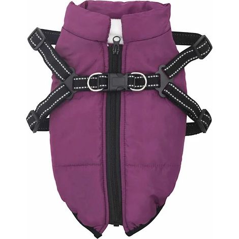 Veste violette pour chien, taille L40, en polaire et polyester.