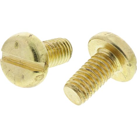 Vis à métaux RS PRO M6 à tête Cylindrique fendue en Laiton, 12mm ( Prix pour Sachet de 100 )
