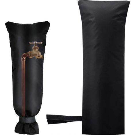 Housse pour robinets d'extérieur, protection contre le gel pour le jardin, housse d'extérieur, noire (1/5)