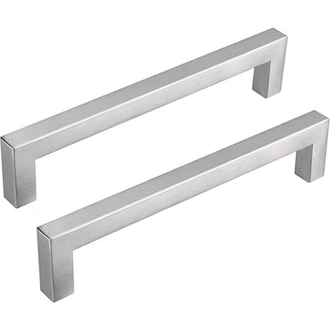 Lot de 10 Poignées Cuisine Inox Poignées Meuble Cuisine -LSJ12BSS160 Poignées Placard Cuisine Argenté Nickel Brossé en Acier Inoxydable Entraxe 160mm (1/4)