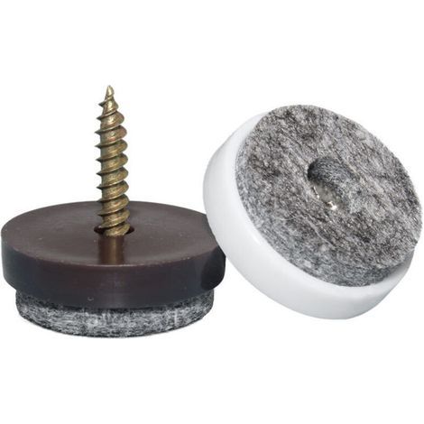 Vis de patins en feutre pour chaise - jeu de 20 rond, 20 mm Protecteur de sol haut de gamme pour chaises et meubles (1/5)