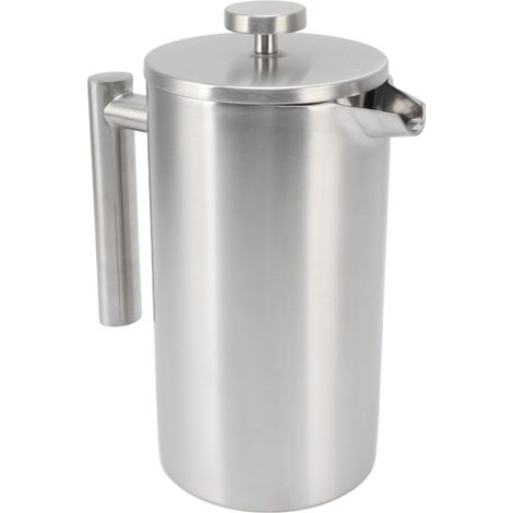 Cafetière à piston French Press, compatible lave-vaisselle, en acier inoxydable à double paroi isolée avec filtre, 1 l (1/5)