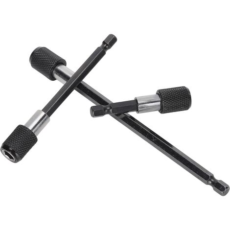 Adaptateur de rallonge 3 pièces, tige hexagonale 1/4 po, mandrin magnétique à dégagement rapide, porte-embout de tournevis (1/5)