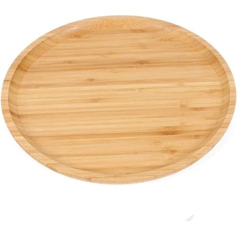 Serviertablett aus natürlichem Bambus – 25 cm – ideal für Brot, Obst oder Kaffee – sauberes und langlebiges rundes Design