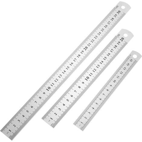 Ensemble de 3 règles multifonctions en acier pour usage scolaire (1/5)