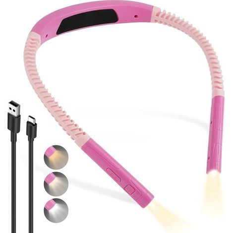 Neck-mounted Reading Lamp - Improved LED Neck-mounted Reading Lamp - Dark reading lamp with 30/60 minute timer - Eye-friendly - 3 colors and 5 brightness levels - Rechargeable neck-mounted reading lam (1/5)