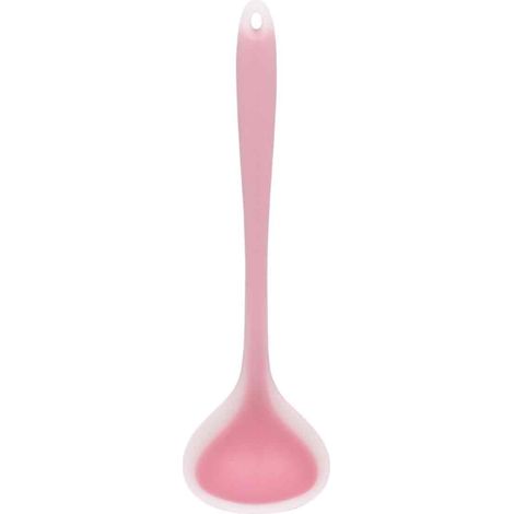 Cuillère en silicone antiadhésive, manche en nylon, idéale pour soupe et cuisine professionnelle, ustensile de cuisine résistant et pratique (1/5)