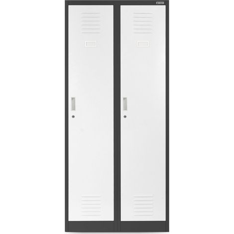 Armoire industrielle en métal pour les documents KACPER, 800 x 1800 x 500 mm, blanc anthracite (1/4)