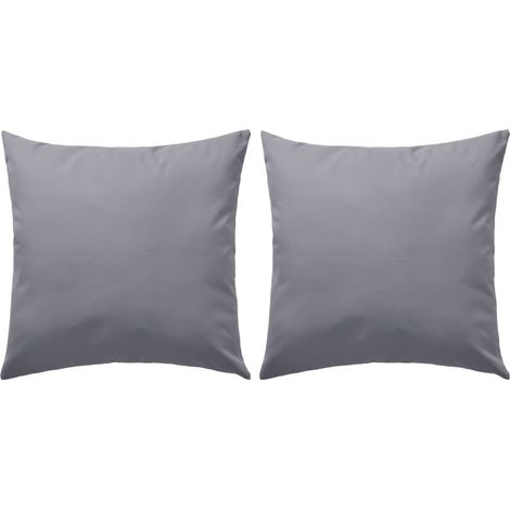Juego de 2 cojines decorativos para jardín exterior 45 x 45 cm gris DEC020102 (1/3)