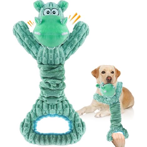 Jouet pour chien à mâchoires agressives : Grand jouet en peluche avec couineur pour occuper votre chien. (1/5)