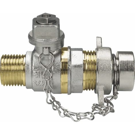 Robinet MM 1/2'' avec clé carré et bouchon 3/4" - EFFEBI SPA : 2157N404 (1/2)