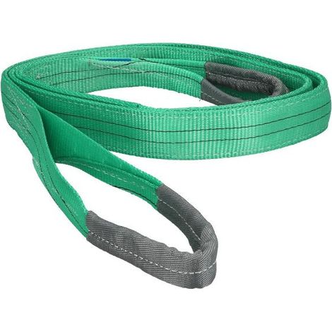 eslinga plana doble banda 2.000 kg. factor seguridad 7:1, longitud: 4 metros ancho 6 cm. 100% poliester. color verde