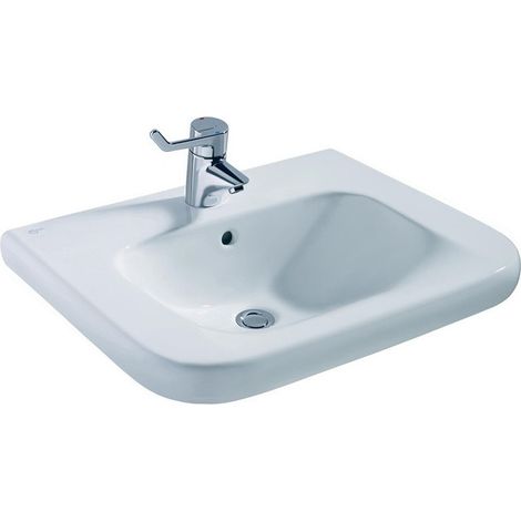 Lavabo CONTOUR 21 accessible en fauteuil roulant 600 x 555 x 175 mm blanc IDEAL STANDARD