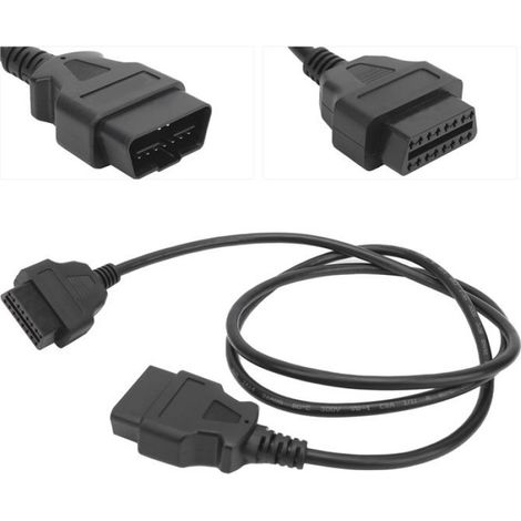 Câble Diagnostic OBD2 - 16 Broches - Pour Outils De Diagnostic Automobile - Longueur 1,5 M - Noir (1/5)