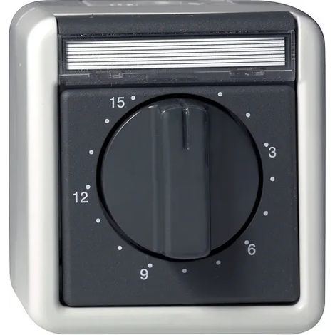 Gira Temporiz. 2-p 15 min BSF Estanco sup. Gris [032030], 0320 30