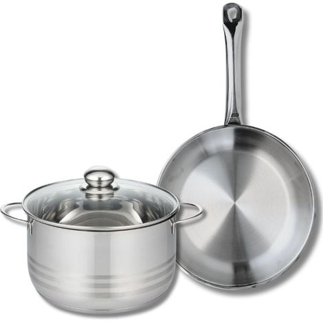 Ensemble de 1 Poêle de cuisson 28 cm et 1 faitout 24 cm Elo Profi Brillant (1/5)