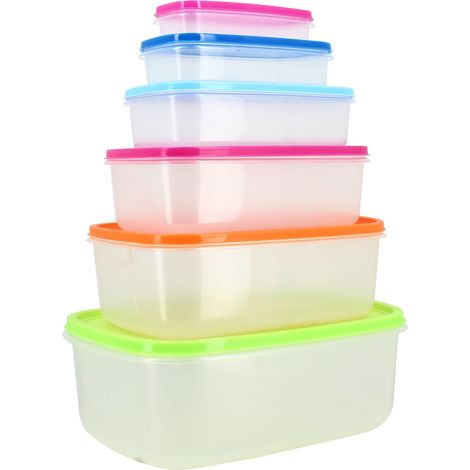 Set de 6 boîtes hermétiques en plastique