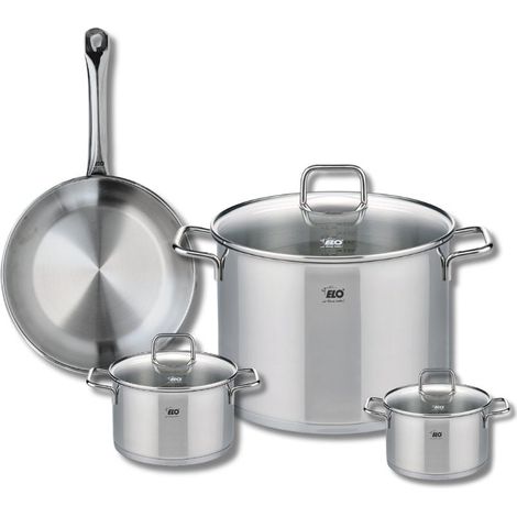Ensemble de 1 Poêle de cuisson 24 cm et 3 faitouts 12, 14 et 26 cm Elo Profi Citrin (1/5)