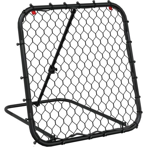Filet de rebond de football réglable noir 84x73x60-80 cm acier