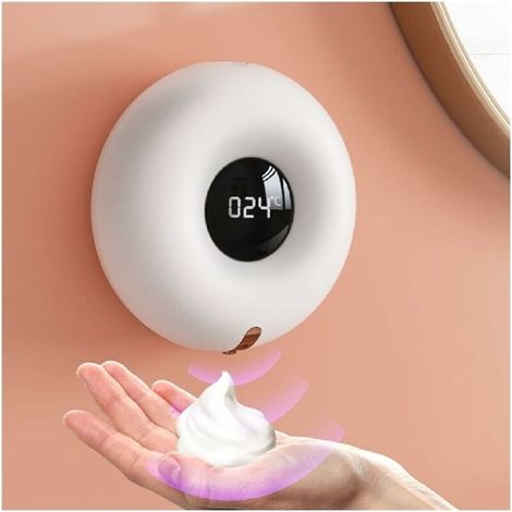 Distributeur de Savon Automatique, Distributeur Savon Mural,Distributeur Savon Liquide, Distributeur Savon Mousse, sans Contact, Ipx7, Capteur Infrarouge, Charge de Type C(300ml,blanc) (1/4)