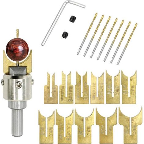 Kit d'outils sphériques en carbure de tungstène avec lame de 6 à 25 mm pour le travail du bois, la découpe de perles et autres travaux manuels. (1/4)