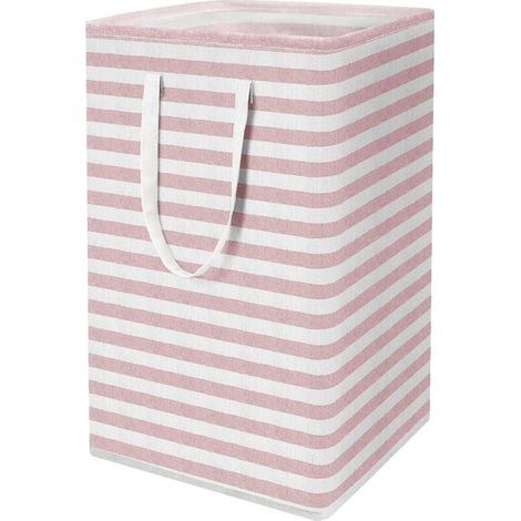 Panier à linge, grand panier à linge pliable de 75 L avec poignées, panier à linge autoportant résistant à l'eau, panier de rangement, sacs de rangement pour vêtements et jouets, 24,4" (H), rose TRIME (1/5)
