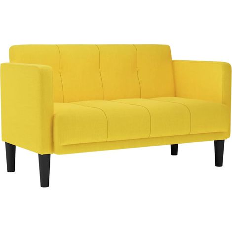 Zweisitzer-Sofa Gelb 111 cm Stoff vidaXL
