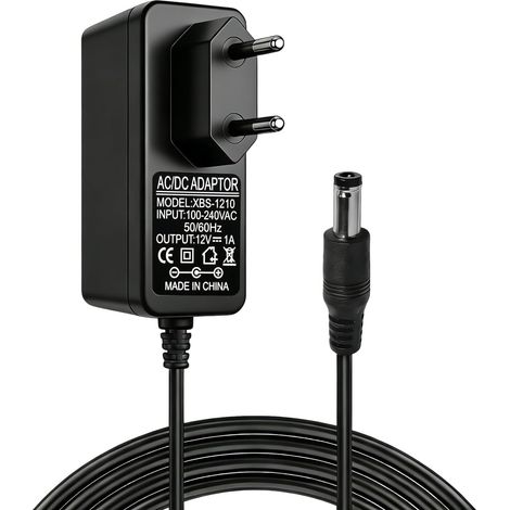 Universelles 12V 1A AC/DC 100–240V 50/60Hz Netzteil, 12W mit 5,5×2,5mm Klinkenstecker (2,1mm kompatibel), Stabiles Ladegerät für TV-Boxen, LEDs, Router, Kameras, Raspberry Pi und USB-Hubs