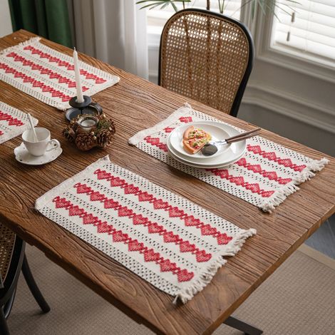 4 chemins de table rectangulaires romantiques en forme de cœur, décor pour table basse, meuble TV, chambre, cuisine et salle à manger - pour la Saint-Valentin, 3050cm (1/5)