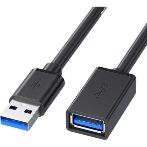 2 pièces rallonge USB 3.0 mâle-femelle type A, câble prolongateur pour clavier souris, extension USB haute vitesse (1/5)