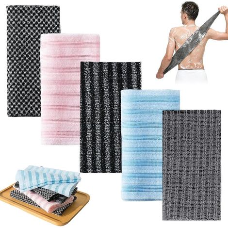 Débarbouillettes pour Homme Femme 5 unités Serviette de Douche Exfoliante Japonaise Serviette (1/5)