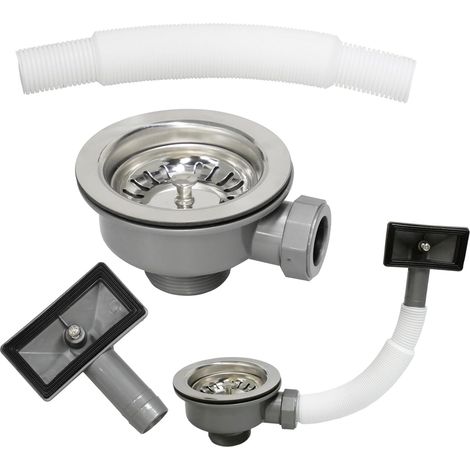 Bonde d'évier 114 mm, acier inoxydable, résistance aux hautes (1/5)